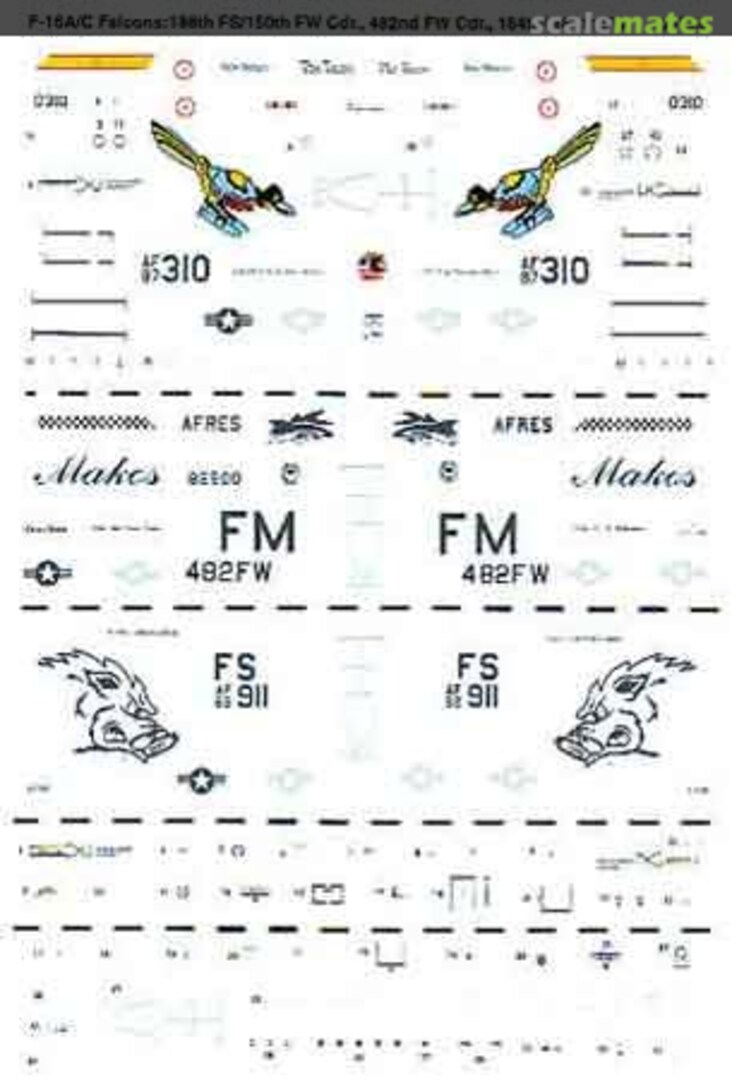 Boxart F-16A.C Falcons: 188th FS/150th FW Cdr., 482nd FW Cdr. 72-866 Microscale Boxart F-16A.C Falcons: 188th FS/150th FW Cdr., 482nd FW Cdr. 72-866 Microscale