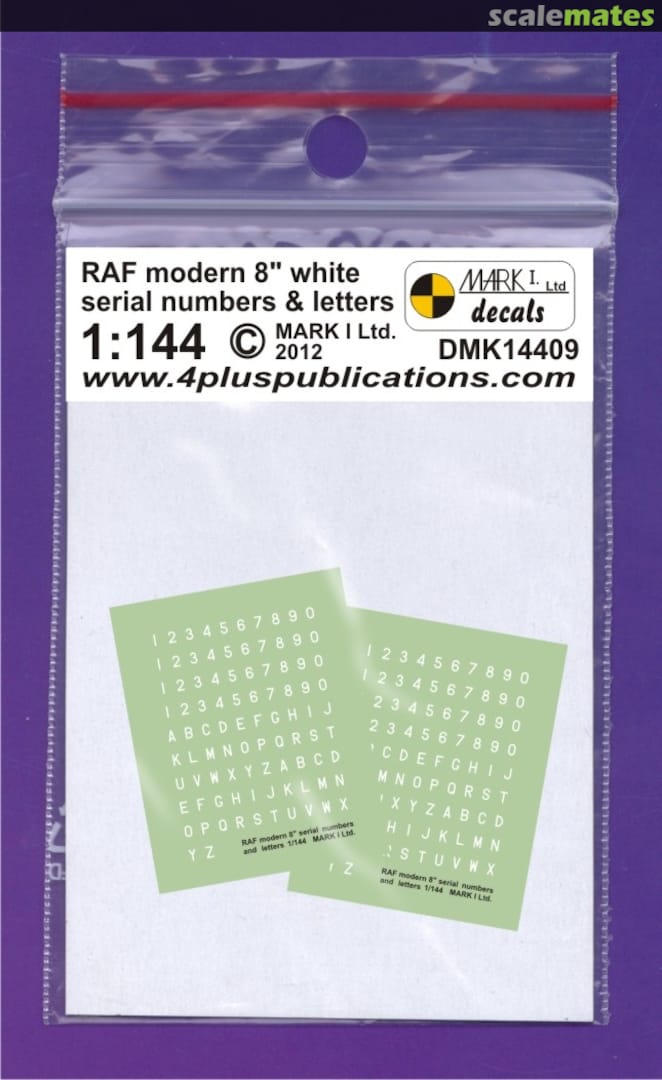 Boxart RAF modern 8" White serial nos. & letters DMK14409 Mark I Models