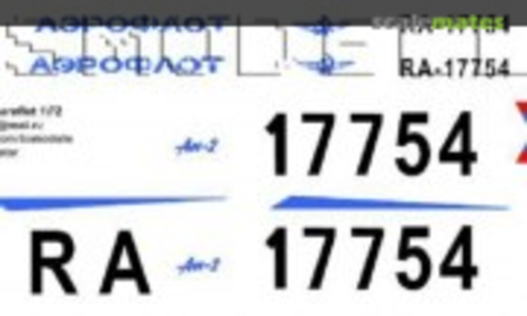 1:72 Antonov An-2 Aeroflot decal for aircraft model scale kit (BSmodelle BSM72070) BSM72070