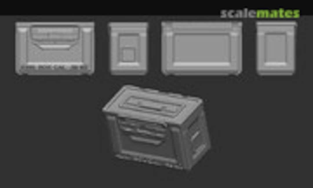 1:72 Ammo Box Cal. .50 M2 - 12 pc. of US ammunition boxes for a 12.7 machine gun (ASK 200-A72006) 200-A72006