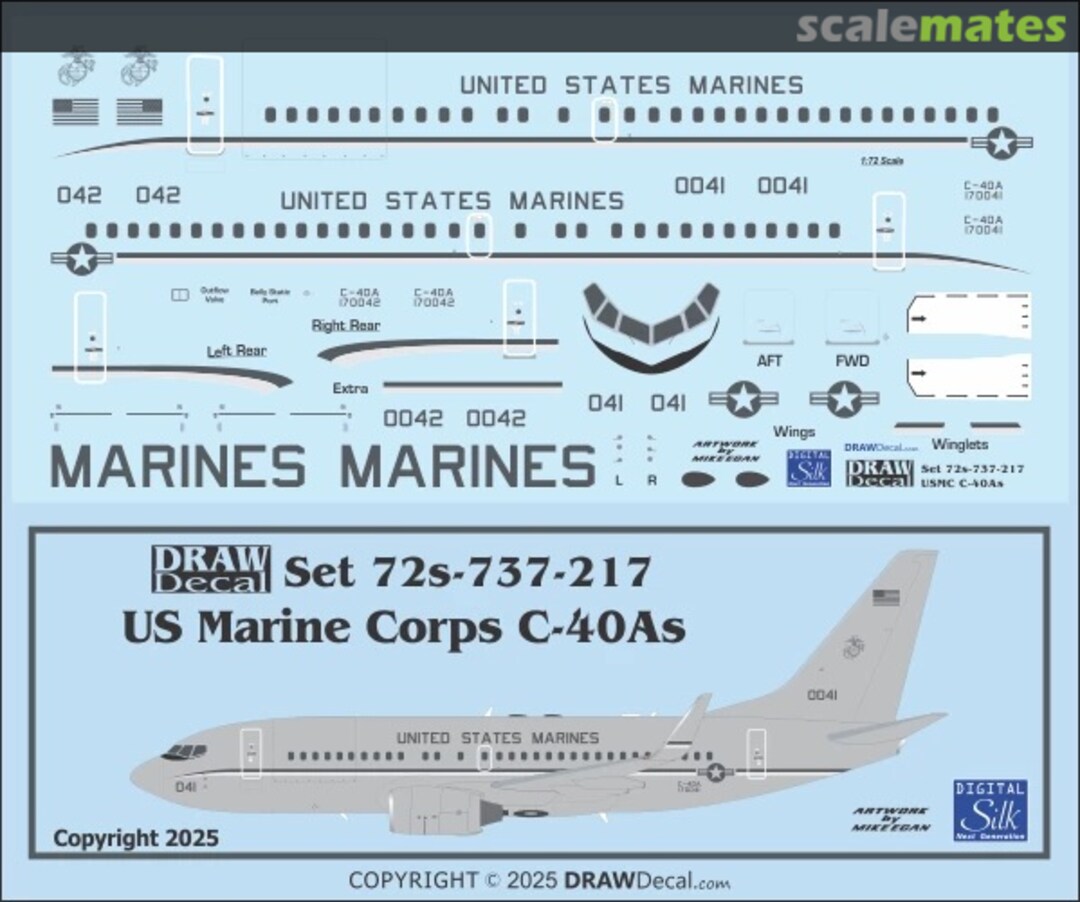 Boxart US Marine Corps C-40As 72-737-217 Draw Decal Boxart US Marine Corps C-40As 72-737-217 Draw Decal