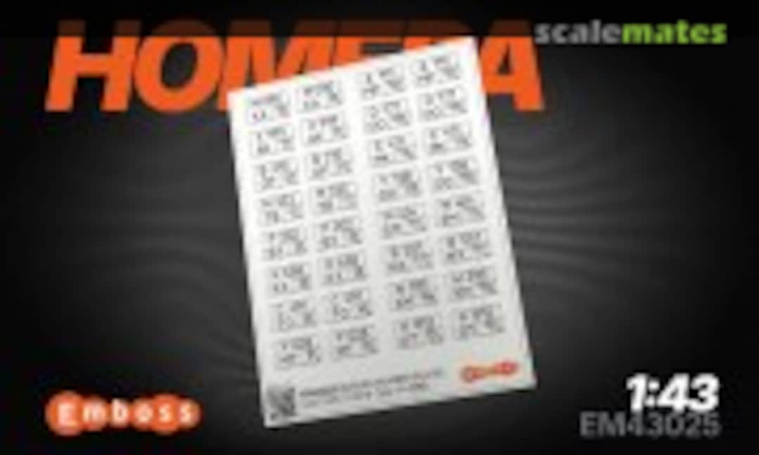 1:43 Russian Number Plates GOST 50577-2018 Type 1A (Embase EM43025) EM43025