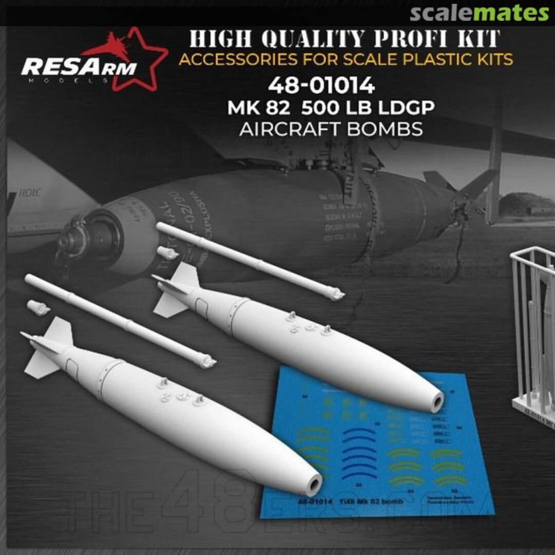 Boxart Mk-82 500lb LDPG aircraft bombs (+decal) 48-01014 RESArm Boxart Mk-82 500lb LDPG aircraft bombs (+decal) 48-01014 RESArm
