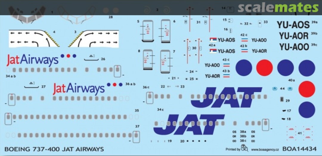 Boxart JAT Airways BOA14434 BOA Decals Boxart JAT Airways BOA14434 BOA Decals