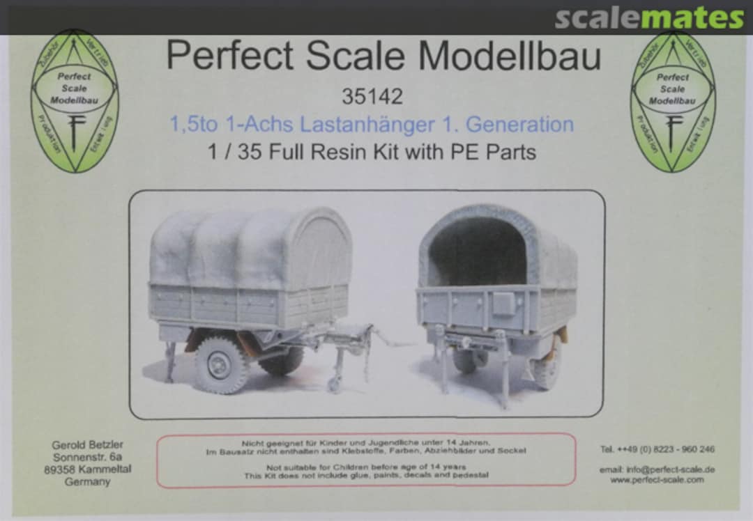 Boxart 1,5to 1-Achs Lastanhänger 1. Generation 35142 Perfect Scale Modellbau Boxart 1,5to 1-Achs Lastanhänger 1. Generation 35142 Perfect Scale Modellbau