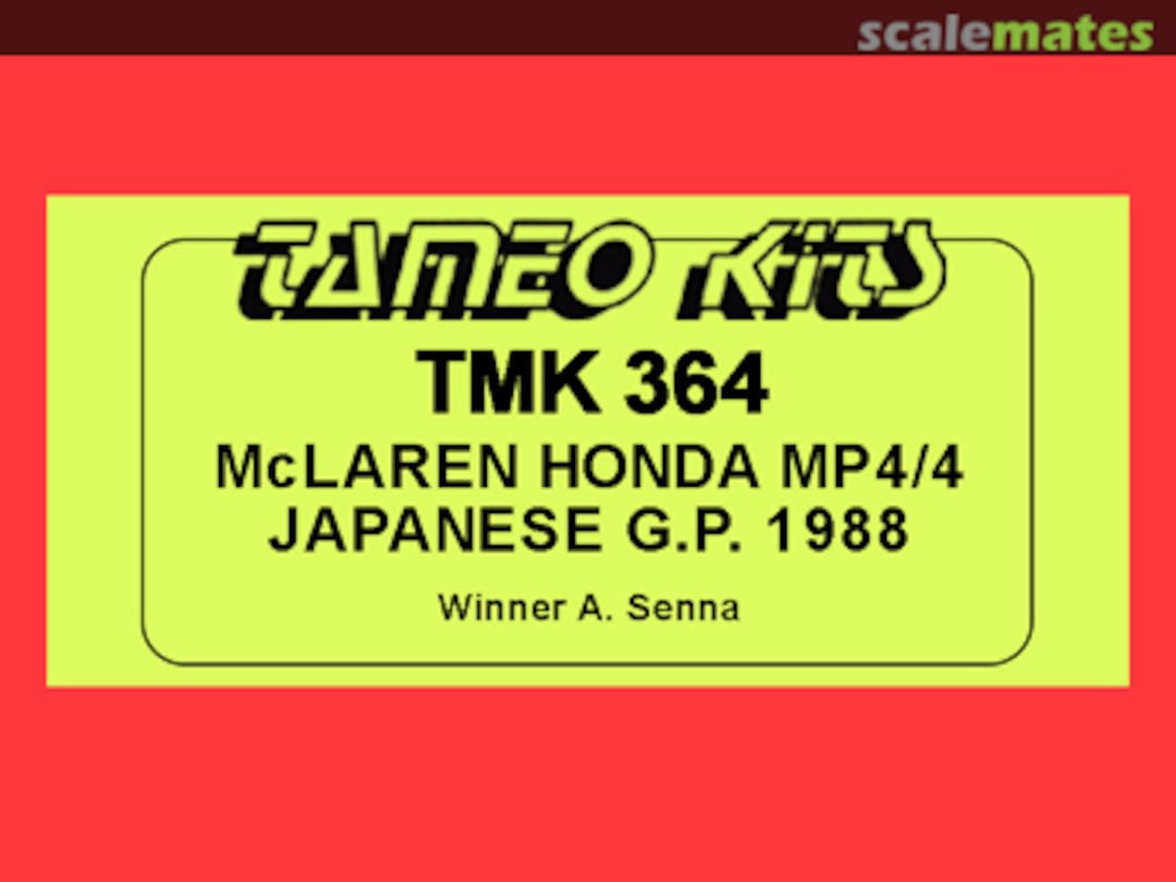 Boxart McLaren MP4/4 TMK364 Tameo Kits Boxart McLaren MP4/4 TMK364 Tameo Kits