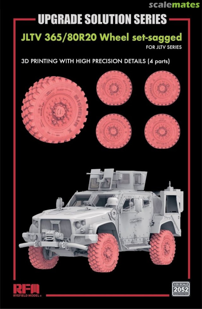 Boxart JLTV 365/80R20 wheel set - sagged RM-2052 Rye Field Model