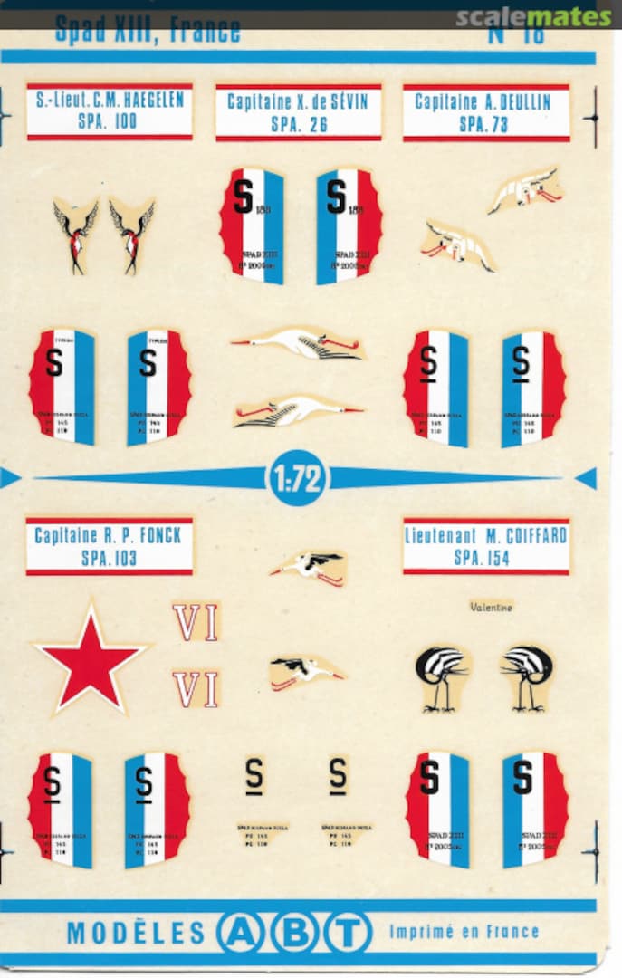 Boxart SPAD XIII France 18 ABT Decals Boxart SPAD XIII France 18 ABT Decals