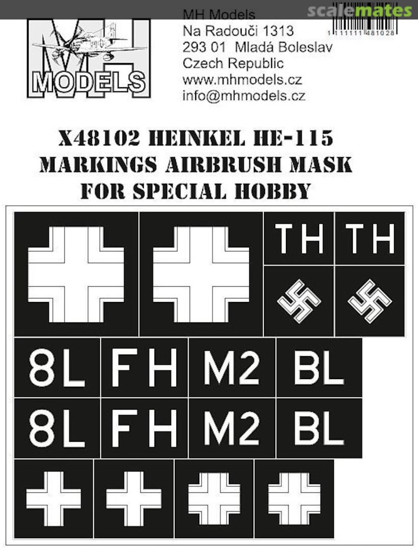 Boxart Heinkel He-115 Markings airbrush mask X48102 MH Models