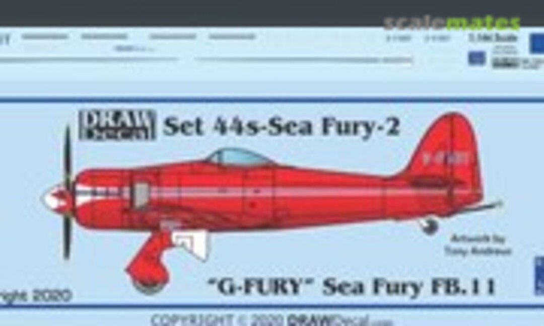 1:144 “G-FURY” Sea Fury FB MK.11 (Draw Decal 44-Seafury-2) 44-Seafury-2