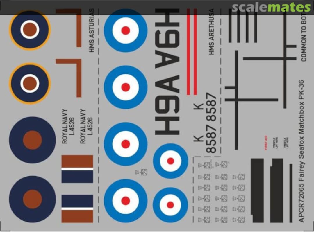 Boxart Fairey Seafox Matchbox PK-36 APCR72065 APC Decals Boxart Fairey Seafox Matchbox PK-36 APCR72065 APC Decals