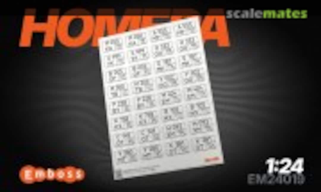 1:24 Russian Number Plates GOST 50577-2018 Type 1A (Embase EM24019) EM24019