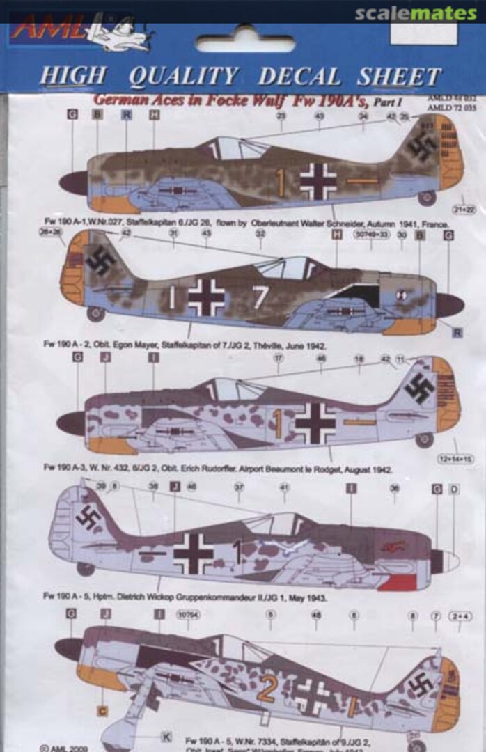 Boxart German Aces in Focke Wulf Fw190A's Part I AMLD48032 AML Boxart German Aces in Focke Wulf Fw190A's Part I AMLD48032 AML