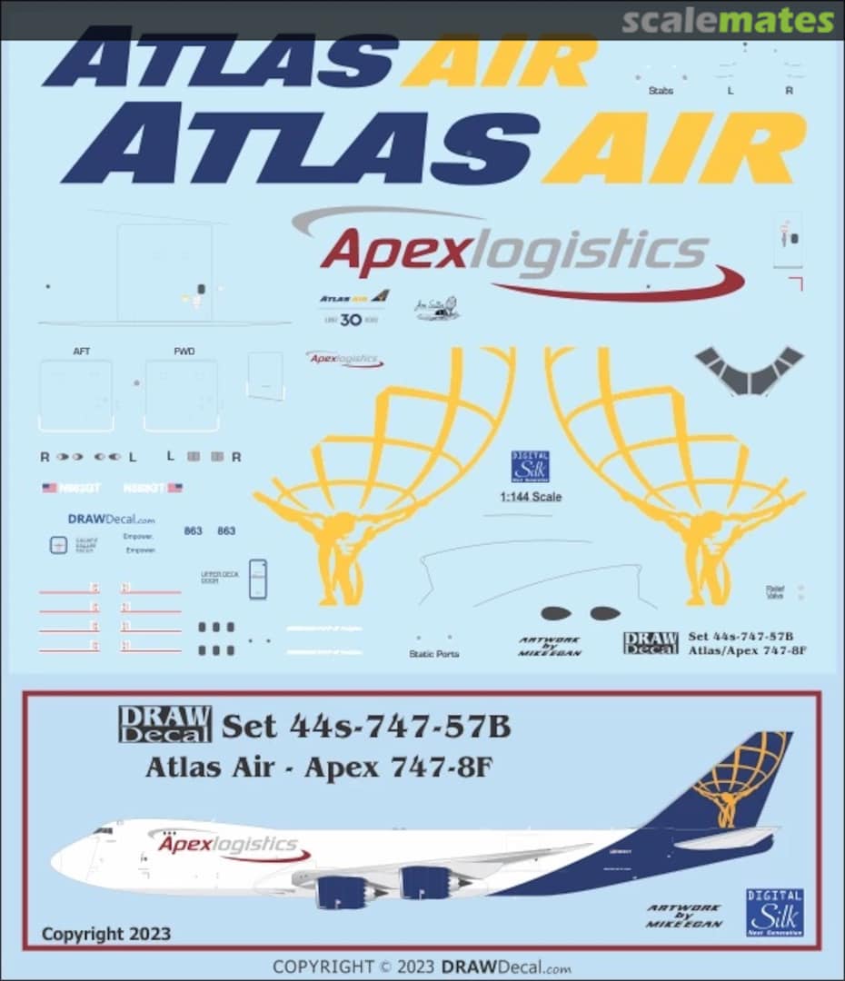 Boxart Atlas Air – Apex Logistics 747-8F 44-747-57B Draw Decal Boxart Atlas Air – Apex Logistics 747-8F 44-747-57B Draw Decal