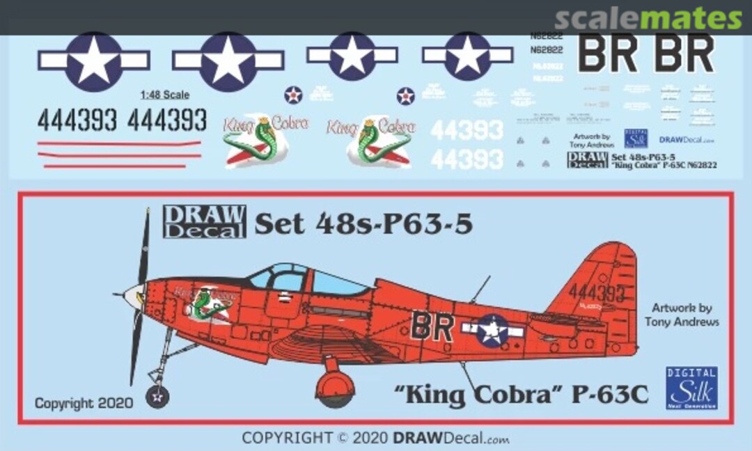 Boxart “King Cobra” P-63C 48-P63-5 Draw Decal Boxart “King Cobra” P-63C 48-P63-5 Draw Decal
