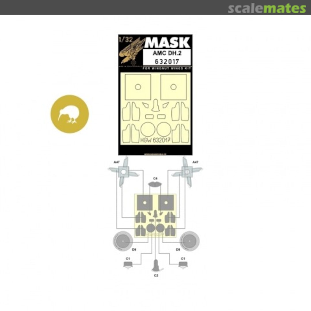 Boxart AMC DH.2 - Masks Set 632017 HGW Models Boxart AMC DH.2 - Masks Set 632017 HGW Models