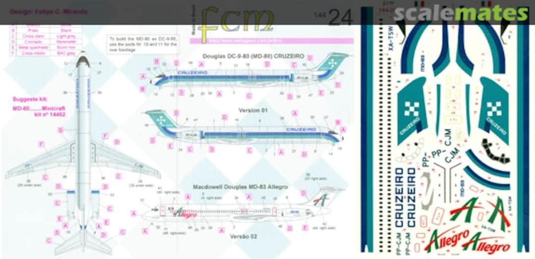 Boxart Cruzeiro DC-9-83 & Allegro MD-83 144-24 FCM Boxart Cruzeiro DC-9-83 & Allegro MD-83 144-24 FCM