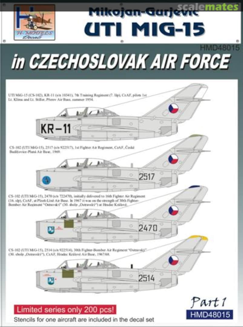 Boxart Mikoyan MiG-15UTI in CzAF, Pt.1 HMD48015 H-Models Decals Boxart Mikoyan MiG-15UTI in CzAF, Pt.1 HMD48015 H-Models Decals