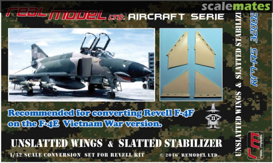 Boxart F-4E Phantom II Unslatted Wing & Slatted Stabilizer RM-AS 32002 Real Model Boxart F-4E Phantom II Unslatted Wing & Slatted Stabilizer RM-AS 32002 Real Model