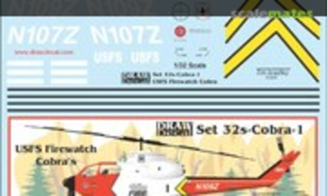 1:32 US Forest Service Firewatch Cobras (Draw Decal 32-Cobra-1) 32-Cobra-1