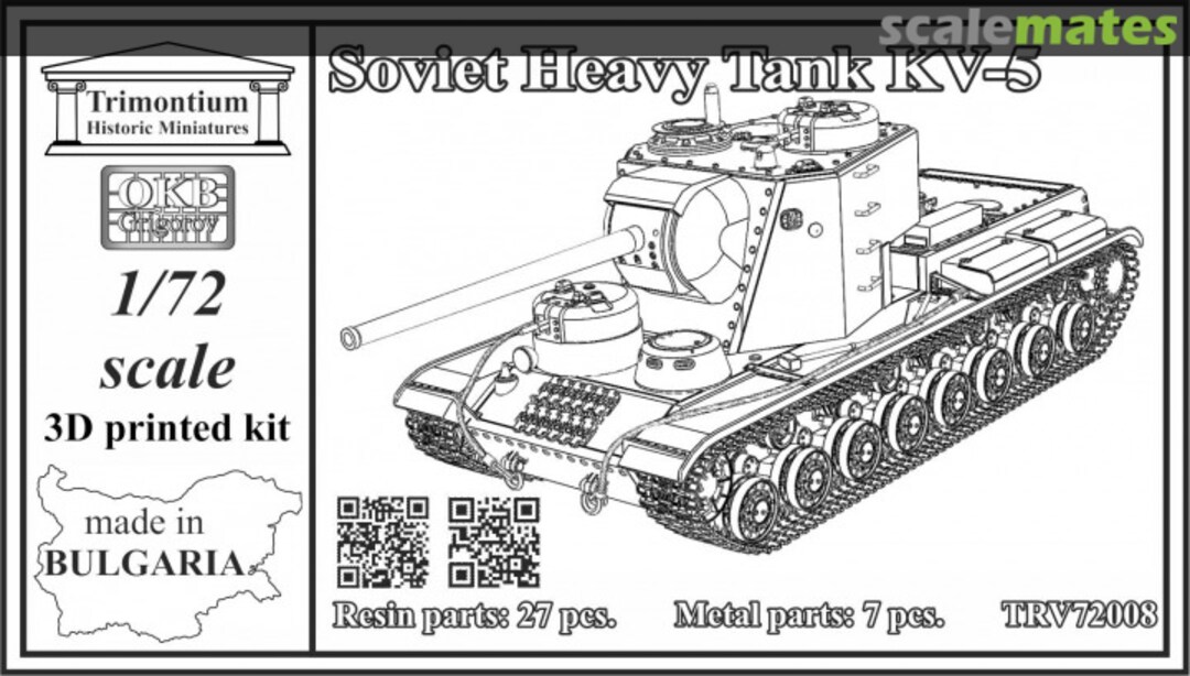 Boxart Soviet Heavy Tank KV-5 TRV72008 OKB Grigorov Boxart Soviet Heavy Tank KV-5 TRV72008 OKB Grigorov