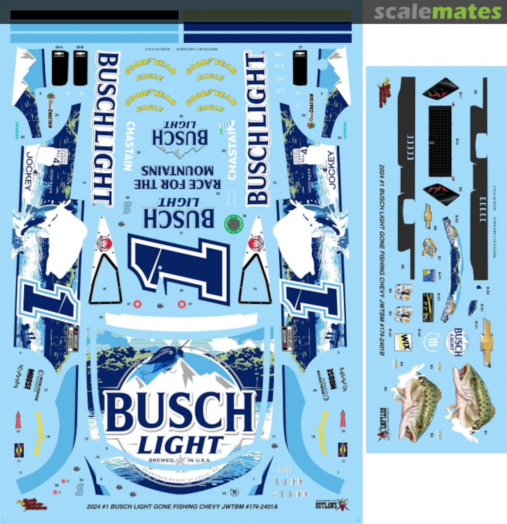 Boxart #1 Busch Light "Fishing" Ross Chastain 2024 Camaro 174-2401A JWTBM Boxart #1 Busch Light "Fishing" Ross Chastain 2024 Camaro 174-2401A JWTBM
