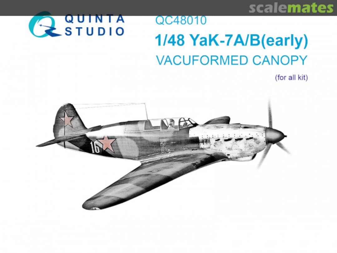 Boxart Yak-7A/B (early) vacuformed canopy QC48010 Quinta Studio Boxart Yak-7A/B (early) vacuformed canopy QC48010 Quinta Studio