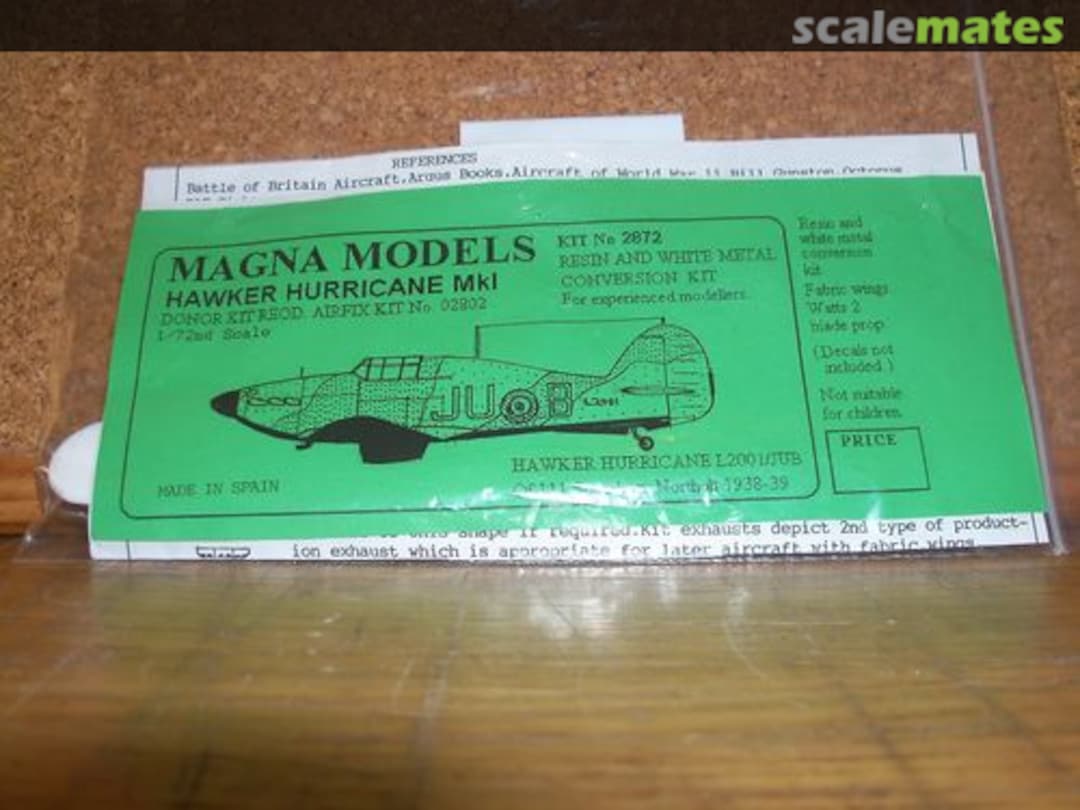 Boxart Hawker Hurricane Mk.I Fabric wing conversion 2872 Magna Models Boxart Hawker Hurricane Mk.I Fabric wing conversion 2872 Magna Models