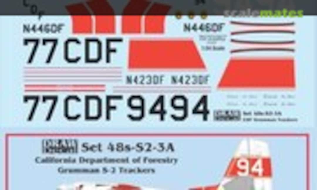 1:54 California Department of Forestry Grumman S-2 Trackers (Draw Decal 48-S2-3A) 48-S2-3A