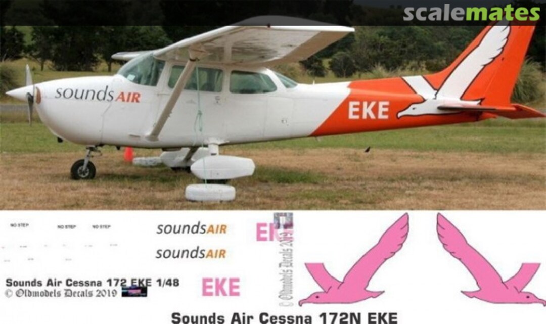 Boxart Cessna 172 Sounds Air ZK-EKE OMD1296B Oldmodels Decals