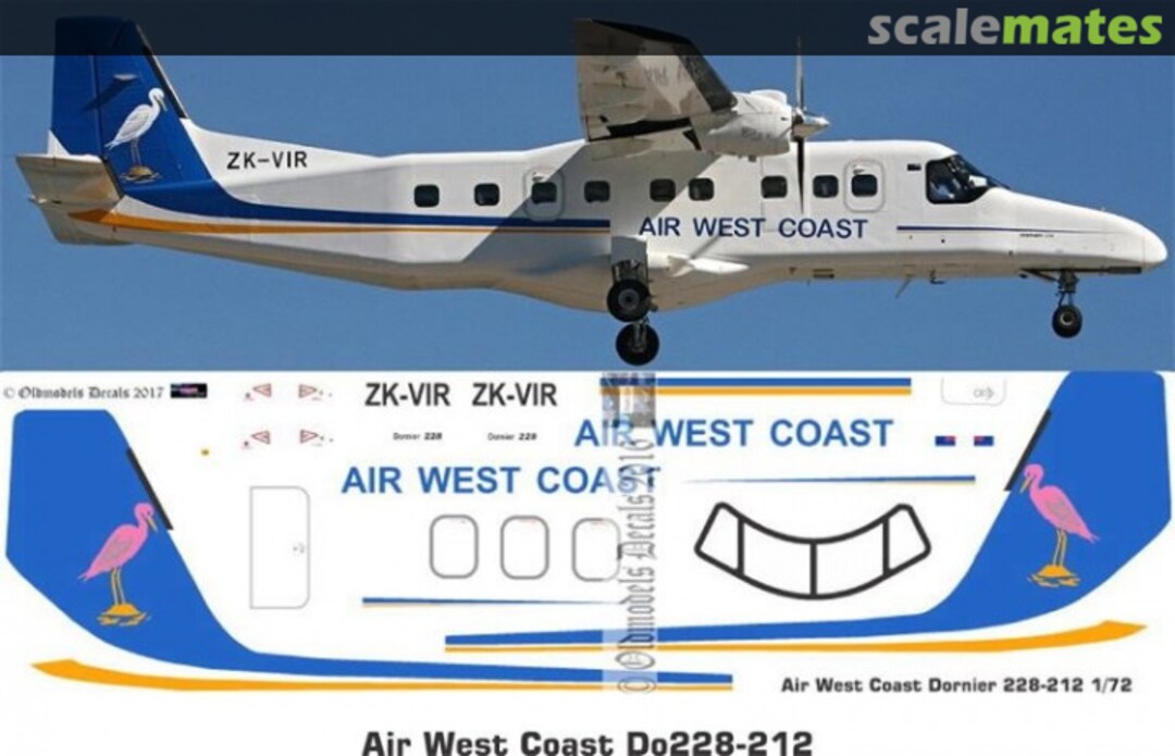 Boxart Air West Coast Do228 OMD0446 Oldmodels Decals Boxart Air West Coast Do228 OMD0446 Oldmodels Decals