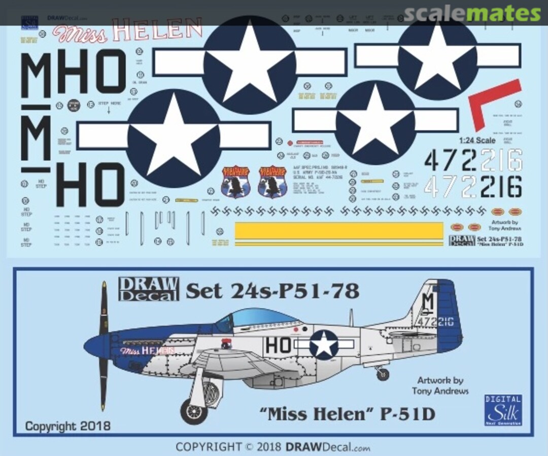 Boxart “Miss Helen” P-51D G-BIXL 24-P51-78 Draw Decal Boxart “Miss Helen” P-51D G-BIXL 24-P51-78 Draw Decal