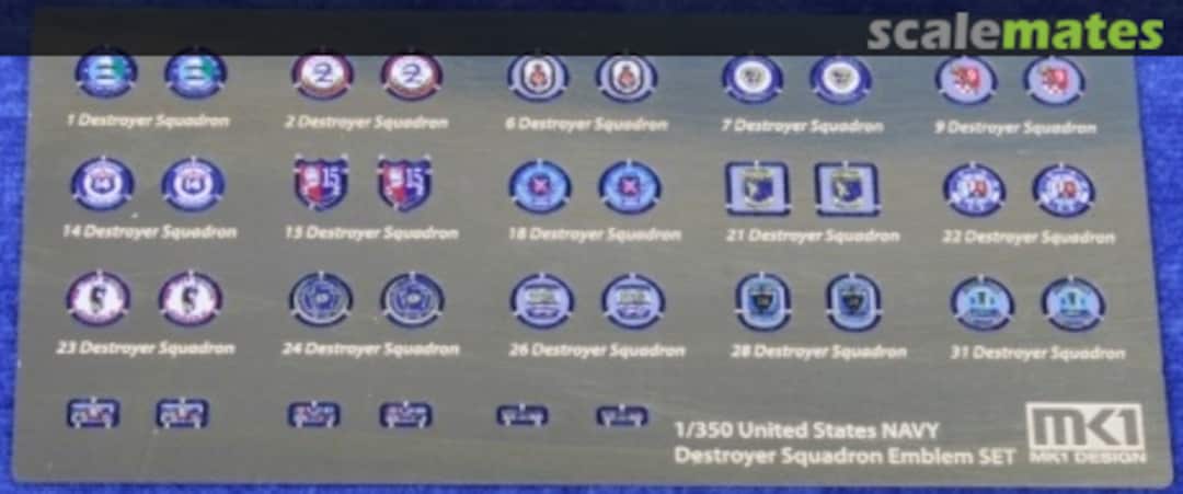 Boxart USN Destroyer Squadron Emblem Set MS-35028 MK1 Design