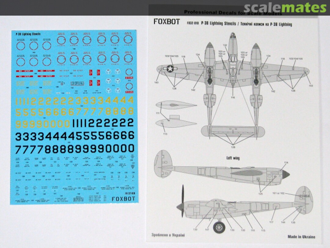 Boxart P-38 Lightning Stencils 32-010 Foxbot Boxart P-38 Lightning Stencils 32-010 Foxbot