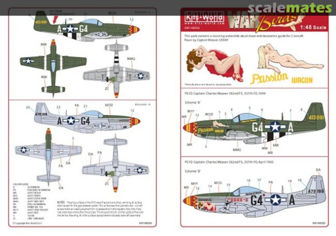 Boxart P-51D Mustangs KW148056 Kits-World Boxart P-51D Mustangs KW148056 Kits-World