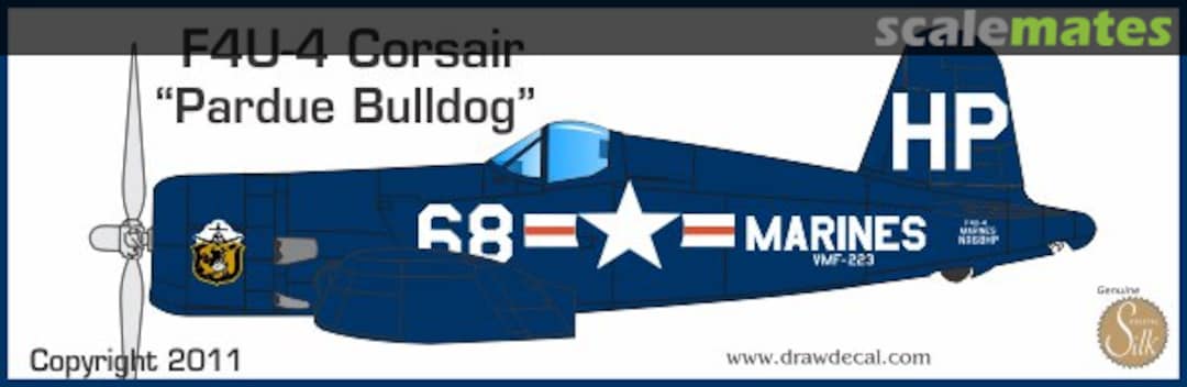 Boxart Vought F4U-4 Corsair "Pardue Bulldog" 32-Corsair-4 Draw Decal Boxart Vought F4U-4 Corsair "Pardue Bulldog" 32-Corsair-4 Draw Decal
