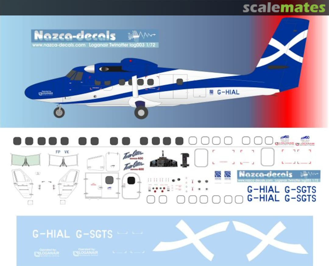 Boxart Loganair Twinotter V3 log003 Nazca decals Boxart Loganair Twinotter V3 log003 Nazca decals