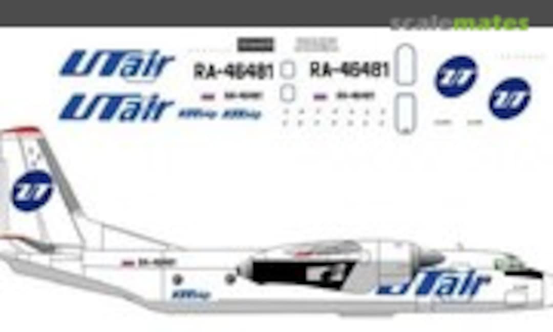 1:72 720276 Antonov An-24RV Ut Air decal for aircraft model scale (BSmodelle BSM720276) BSM720276