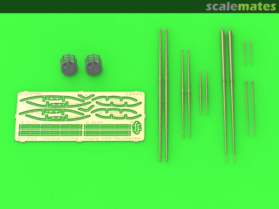 Boxart SMS Viribus Unitis - masts, yards and other turned and resin parts set SM-350-117 Master