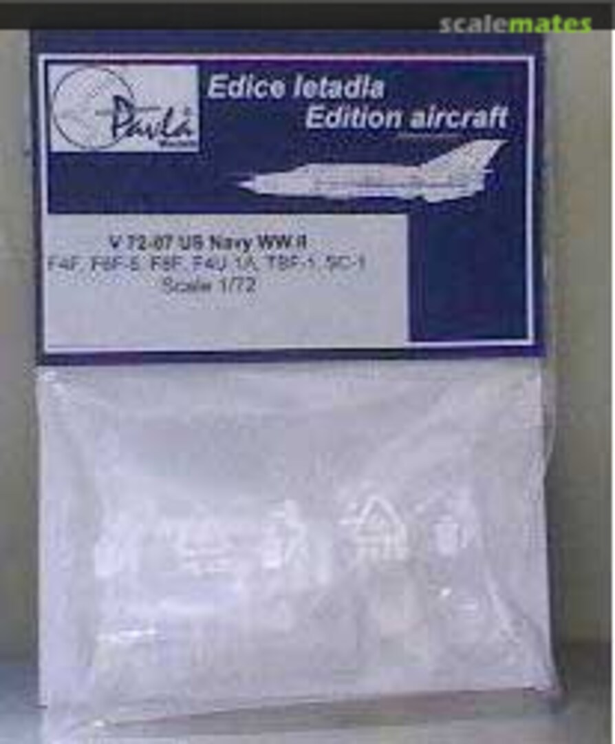 Boxart F4F Wildcat, SC-1 Seahawk, F6F-5 Hellcat, F4U-1A Corsair, TBF-1 Avenger, F8F Bearcat V72-07 Pavla Models Boxart F4F Wildcat, SC-1 Seahawk, F6F-5 Hellcat, F4U-1A Corsair, TBF-1 Avenger, F8F Bearcat V72-07 Pavla Models