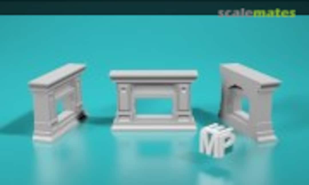 1:48 Neoclassical fireplace casing - type 1 - small (EMP3d 48151016) 48151016