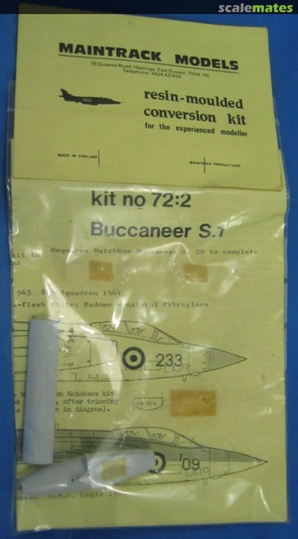 Boxart Buccaneer S.1 Conversion 72:2 Maintrack Models Boxart Buccaneer S.1 Conversion 72:2 Maintrack Models