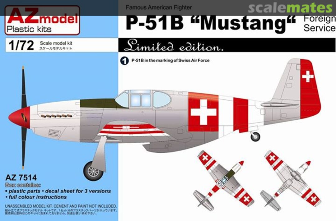 Boxart P-51B "Mustang" AZ7514 AZmodel