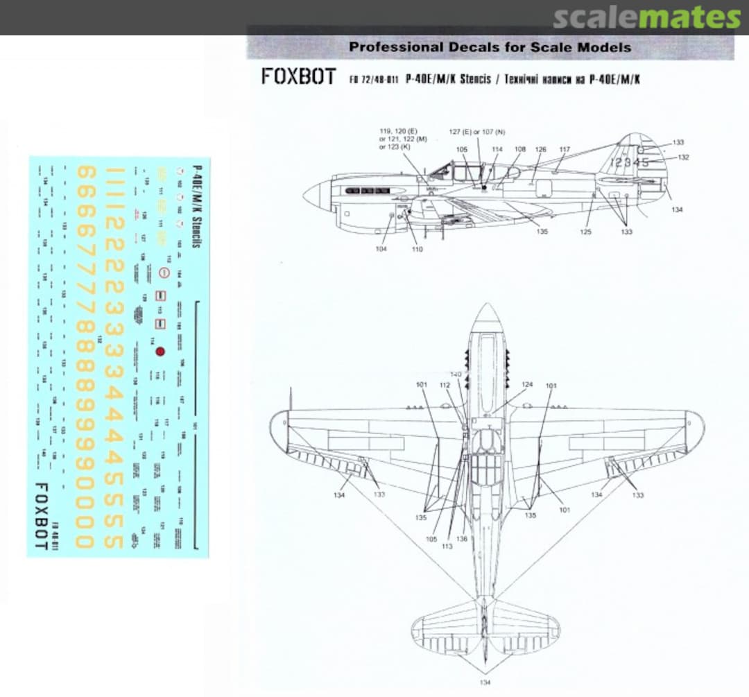 Boxart P-40E/M/K Stencils 48-011 Foxbot Boxart P-40E/M/K Stencils 48-011 Foxbot