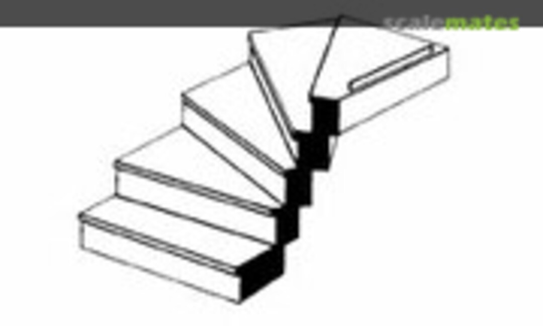 1:48 Custom Right Turn Staircase (Plastruct 90945) 90945