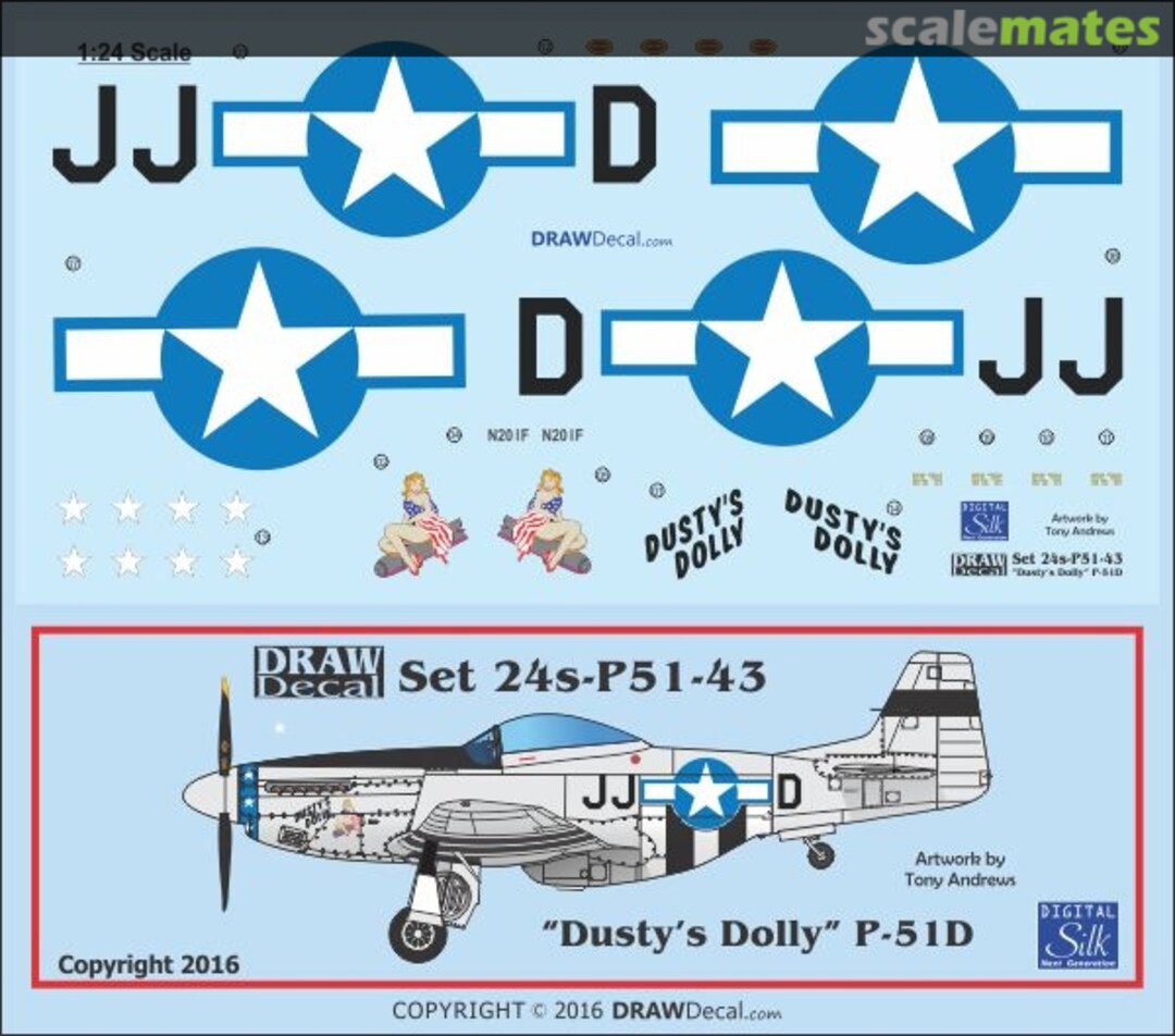 Boxart P-51D "Dusty's Dolly" 24-P51-43 Draw Decal Boxart P-51D "Dusty's Dolly" 24-P51-43 Draw Decal