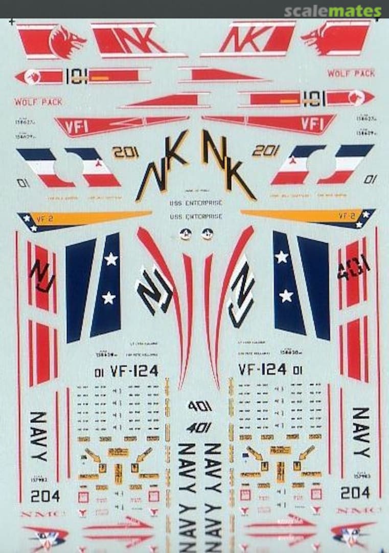 Boxart F-14A Tomcats: VF-1, VF-2, VF-124 & NMC 44-119 Microscale Boxart F-14A Tomcats: VF-1, VF-2, VF-124 & NMC 44-119 Microscale