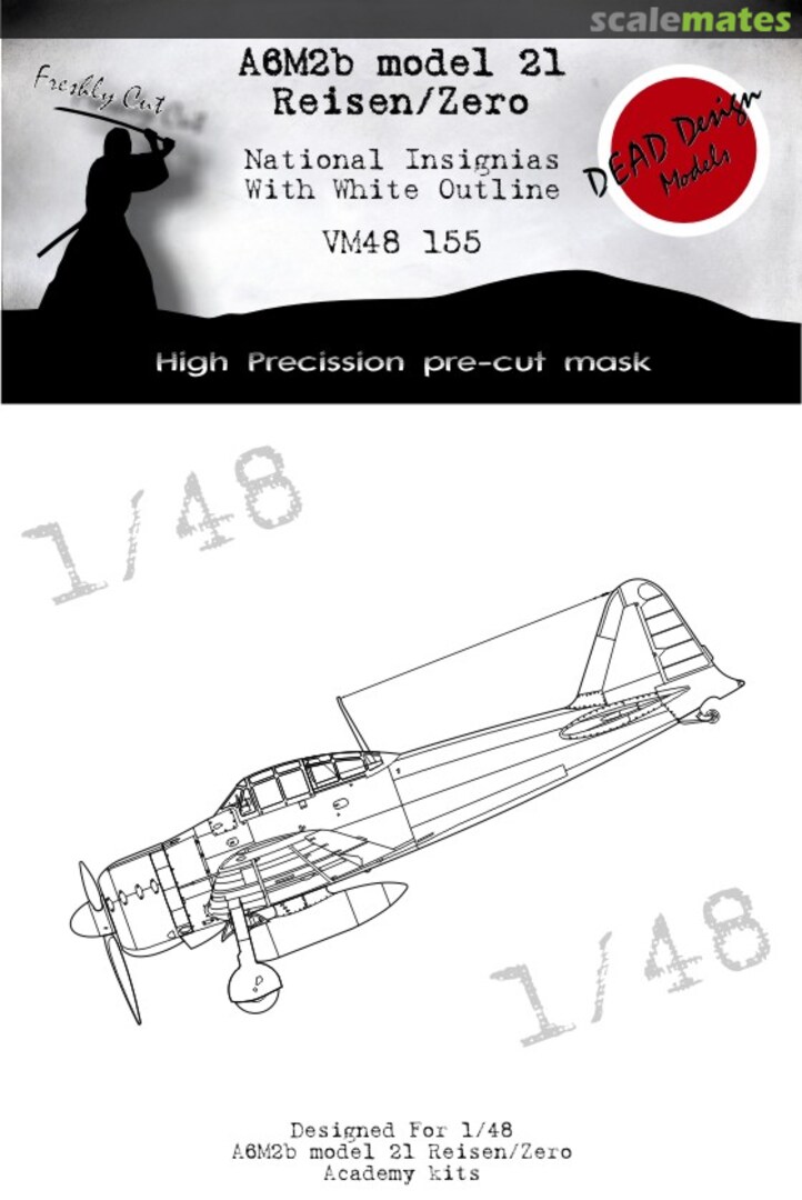 Boxart A6M2b Model 21 Reisen/Zero National Insignias With White Outline VM48155 DEAD Design Models