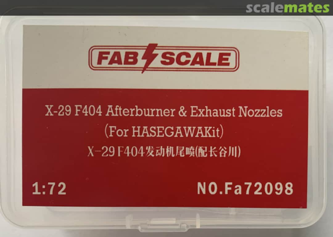 Boxart X-29 F404 Afterburner & Exhaust Nozzles Fa72098 Fab Scale Boxart X-29 F404 Afterburner & Exhaust Nozzles Fa72098 Fab Scale