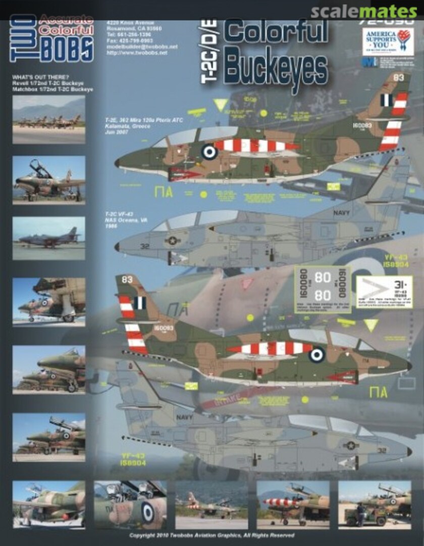 Boxart T-2C/D/E Colorful Buckeyes 72-090 TwoBobs Aviation Graphics Boxart T-2C/D/E Colorful Buckeyes 72-090 TwoBobs Aviation Graphics